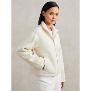 REISS Darrion Wool Felted Funnel-Neck Jacket